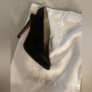 Jimmy Choo Shar Black Suede Slingback Heels